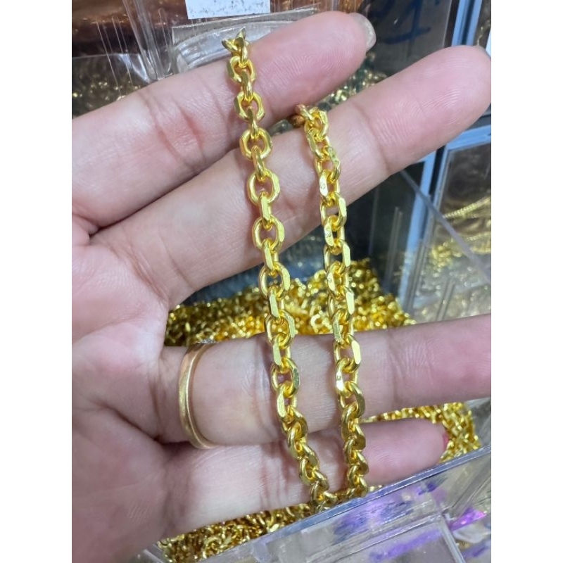 S60สร้อยคอลายโซ่ตะไบเครื่องหนัก1บาท2บาท  งานตันแน่นทองหุ้มสวยเหมือนจริงคุณภาพเกรดพรีเมียม