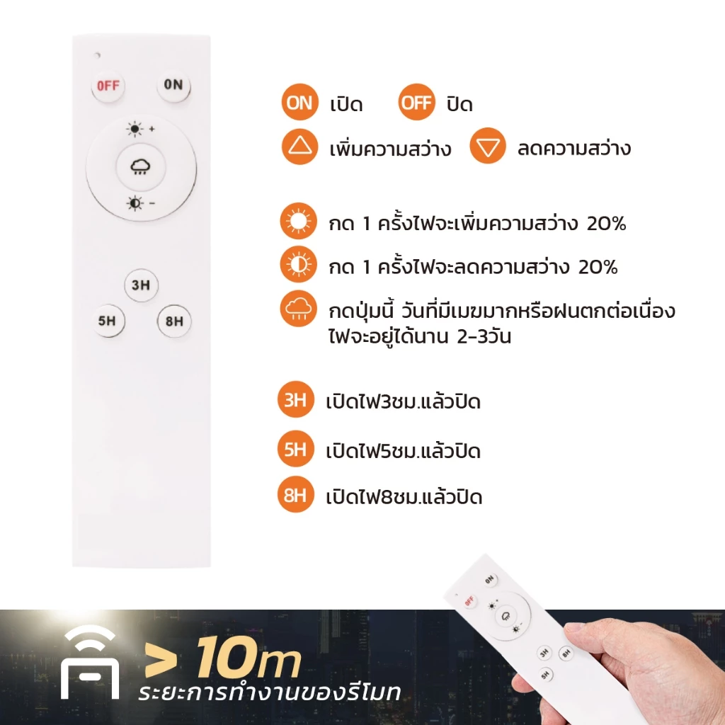 MODI ไฟสปอตไลท์โซล่าเซลล์ 50W IP65 พลังงานแสงอาทิตย์ ส่องป้ายโฆษณา รีโมทคอนโทรล คุณภาพสูง thumbnail 7