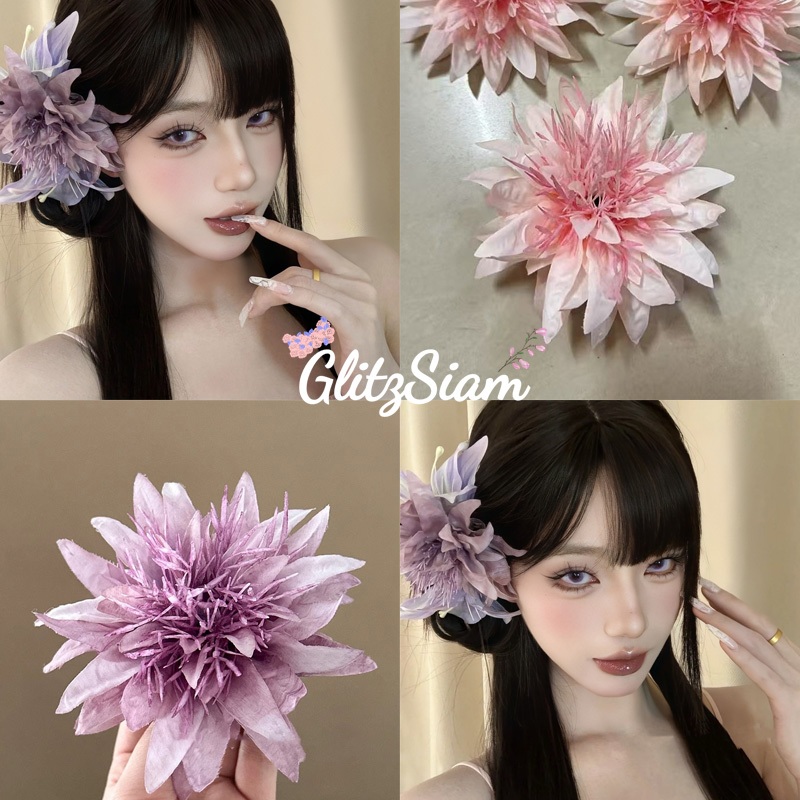 glitzsiam🌸Cute🌸ลายดอกไม้กิ๊บติดผม กิ๊บน่ารักๆสไตล์เกาหลีเครื่องประดับผมพร้อมส่งจากไทย