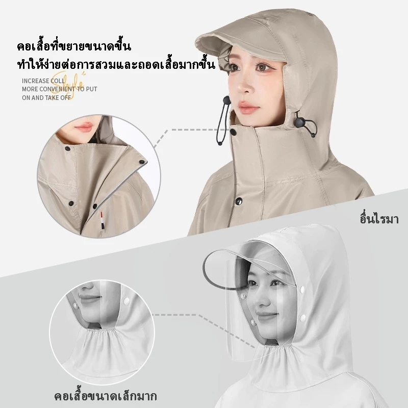 ชุดกันฝนผ้า Oxford ผู้ใหญ่ ขี่มอเตอร์ไซค์ มีหลายขนาด thumbnail 4