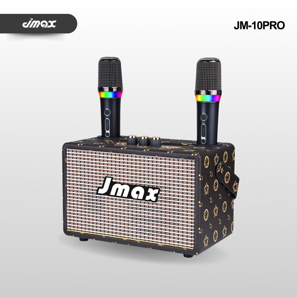 JMAX ลำโพงบลูทูธ รุ่น JM-10PRO แถมไมค์ลอย2ตัว ปรับเบสได้ ร้องคาราโอเกะ 30W BT/AUX/TWS/MICROPHONE
