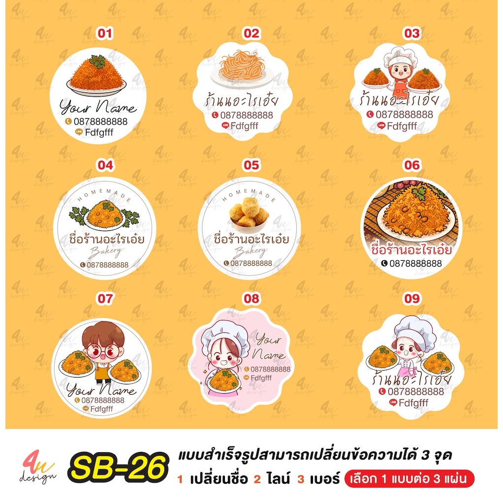 สติ๊กเกอร์ หมีขาว หมีน่ารัก แก้ไขข้อความได้ [ SB-11 ]