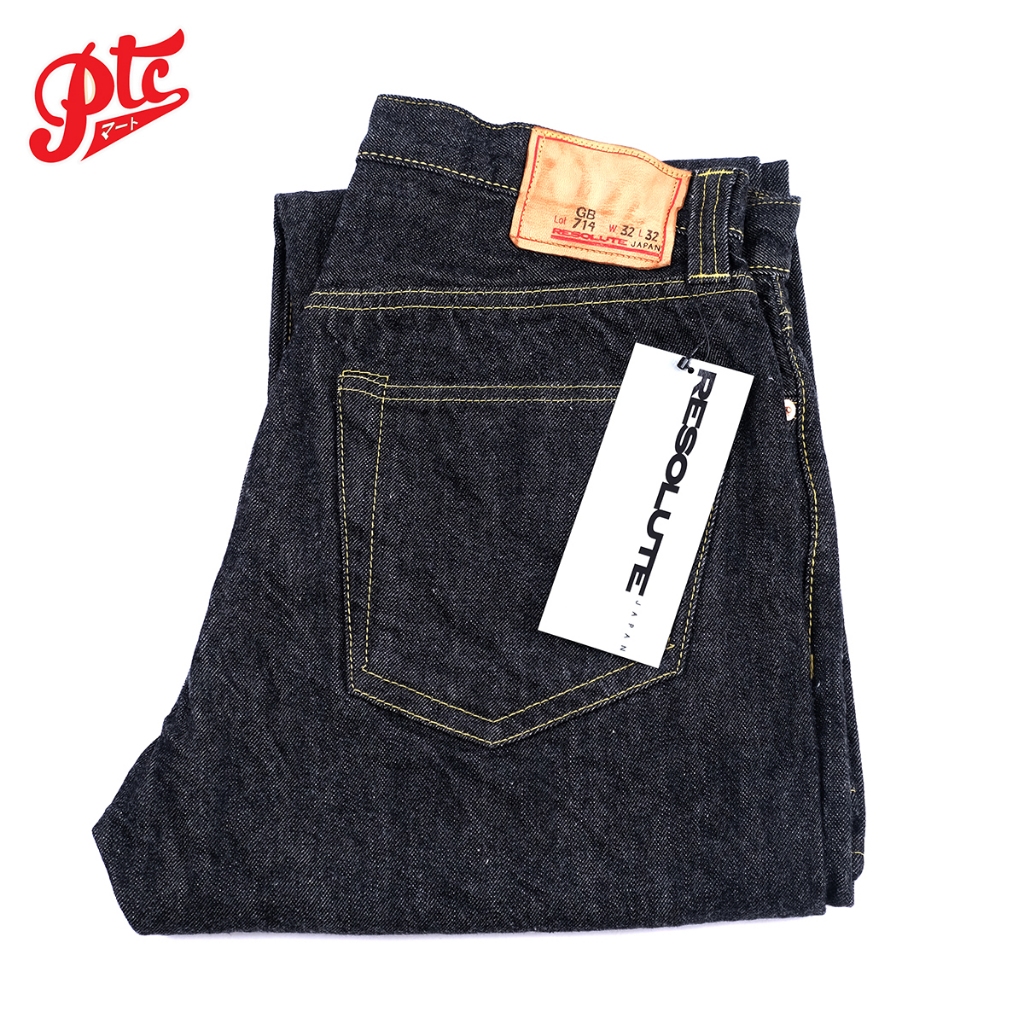 กางเกงยีนส์ RESOLUTE 714 15th Anniversary GHOST BLACK "GB" GB714