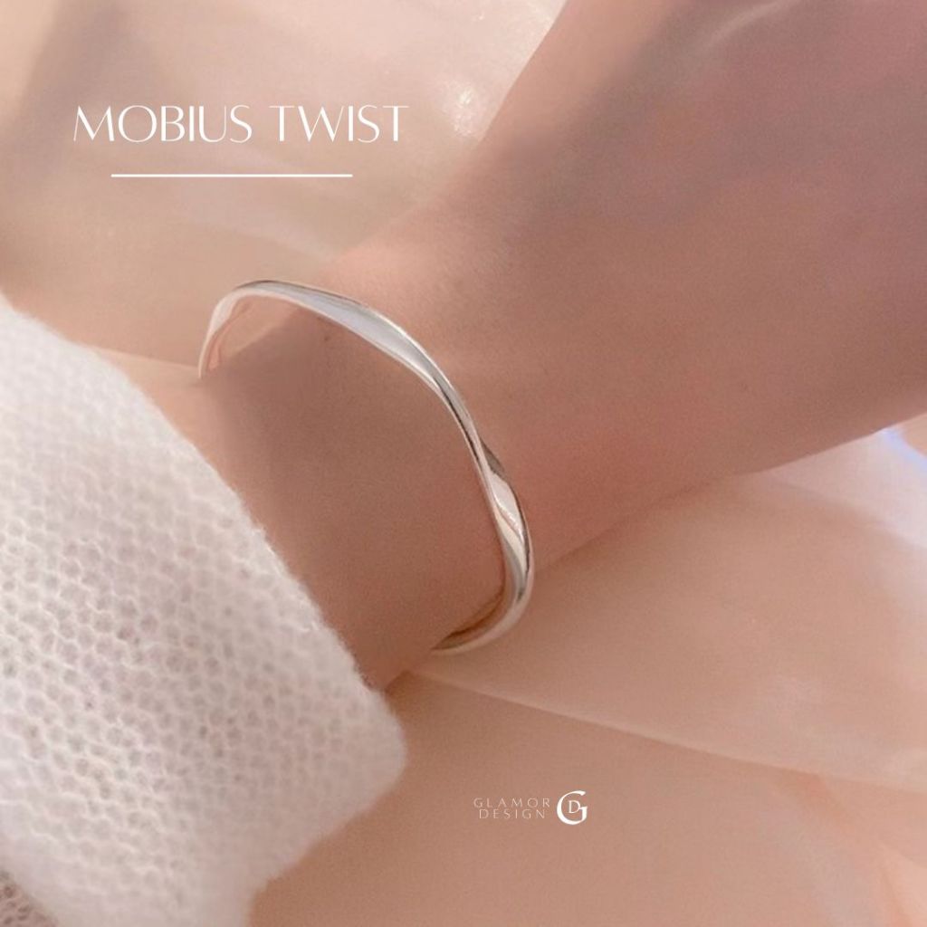 GLAMOR✨กำไลเงินแท้ Mobius Twist ดีไซน์เรียบง่าย เงินแท้925 สำหรับสาวยุคใหม่ กำไลแฟชั่น