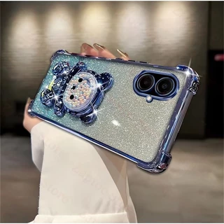เคสหมี LOVE กริตเตอร์ สำหรับ Samsung A07 A08 A06 4G/5G A05 A12 S24Ultra S26 S26+ S26Ultra กันกระแทก น่ารัก ตั้งได้
