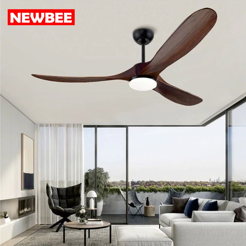 NEOBEE พัดลมเพดานพร้อมโคมไฟ LED ลมแรงเสียงเงียบ ใช้ในบ้านเชิงพาณิชย์ สไตล์เรโทรไฮเอนด์วินเทจ NB-DS26
