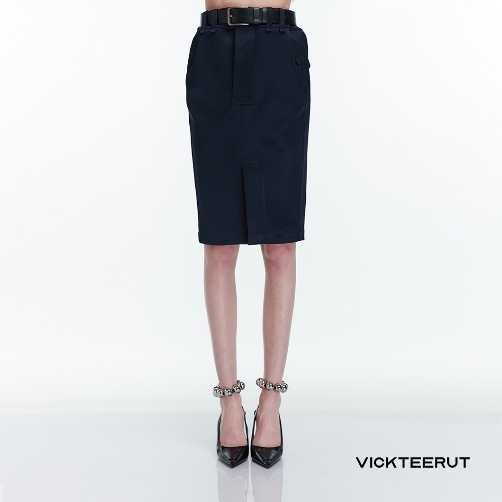 VICKTEERUT Garbadine Pencil Skirt with Belt กระโปรงทรงสอบ ผ้าการ์บาดีน พร้อมเข็มขัด