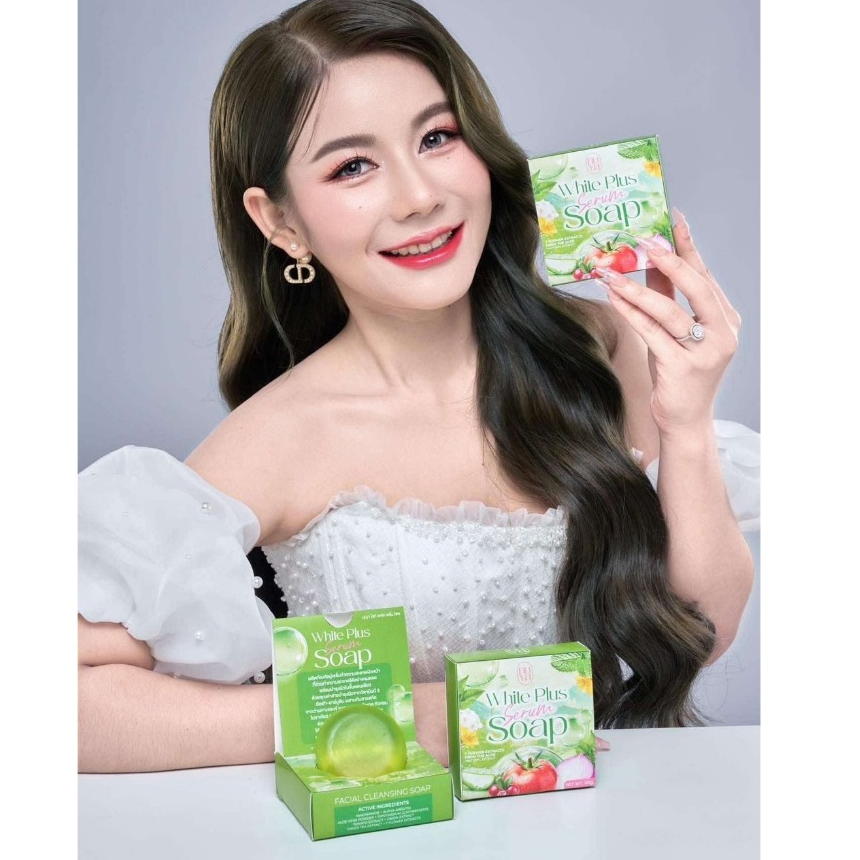 สบู่เซรั่ม SERUM SOAP สบู่ผักครูเบียร์ เเค่ฟอกก็เหมือนได้ทาเซรั่ม ของแท้100%(แพคเกตใหม่ก้อนเขียว)