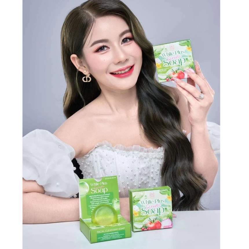 สบู่เซรั่ม SERUM SOAP สบู่ผักครูเบียร์ เเค่ฟอกก็เหมือนได้ทาเซรั่ม ของแท้100%(แพคเกตใหม่ก้อนเขียว)