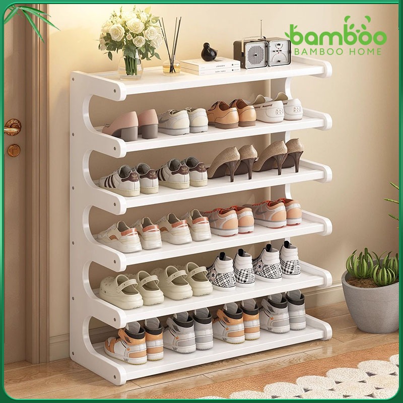 🎋ชั้นวางรองเท้า ชั้นวางรองเท้าไม้ Shoe rack ชั้นวางรองเท้าทางเข้า ขนาดเล็ก ไซน์เรียบง่าย