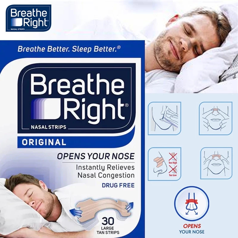 Breathe Right Nasal Strips Extra Strength 30pcs /Reduces Snoring/Opens Your Nose/Instantly Relieves Nasal Congestion