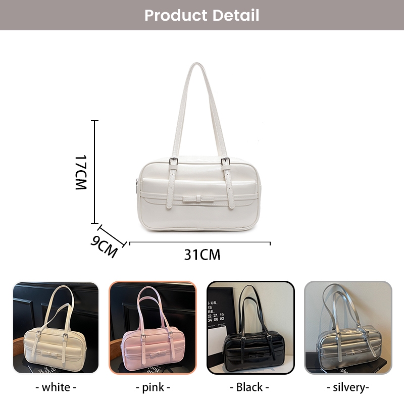 High Sense Boston Bag ความจุขนาดใหญ ่ สบายๆแบบพกพา INS Commuter 's All-Matching Shoulder Baguette Bag - รูปที่ 5