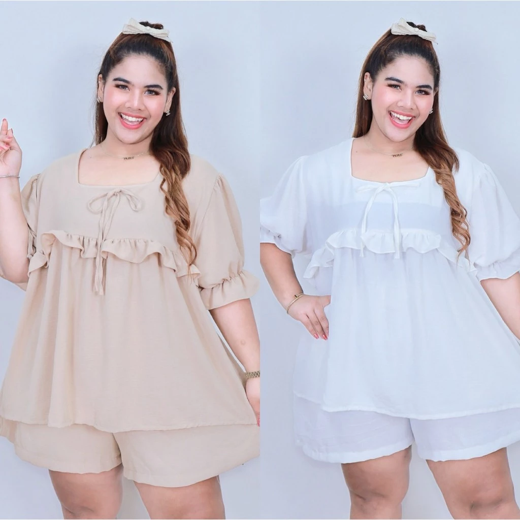 [ ส่งฟรี 🔥 ] A293 POPPY TOP เสื้อคอเหลี่ยมระบาย เนื้อนิ่ม พริ้วไหวใส่สบาย ไม่ร้อน ผ้าสลาฟเกาหลี อก 48-60“ (หน้าผ้า 66”)