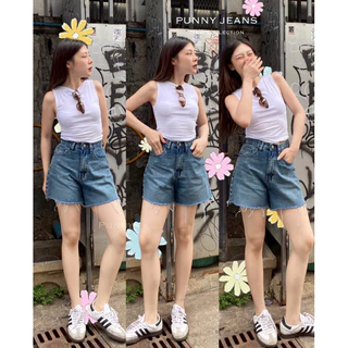 กางเกงยีนส์ขาสั้น ผ้าไม่ยืด เอวสูง งานใส่เล่นใส่สบายมากๆจ้า