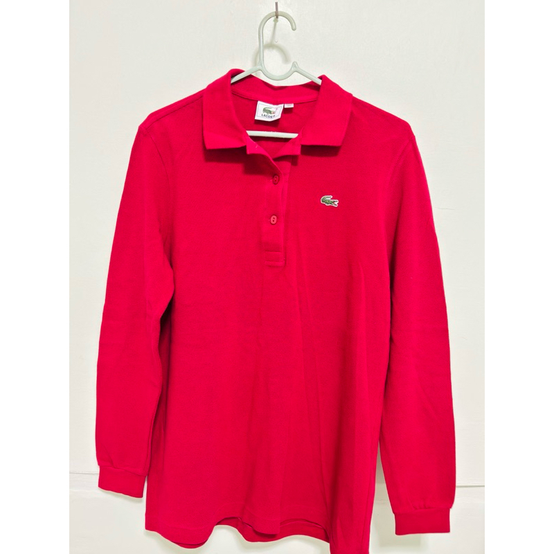 Lacoste เสื้อโปโล แขนยาว 2 ตัว (สีแดง และสีเหลืองอ่อน) มือสอง (ผู้หญิง)