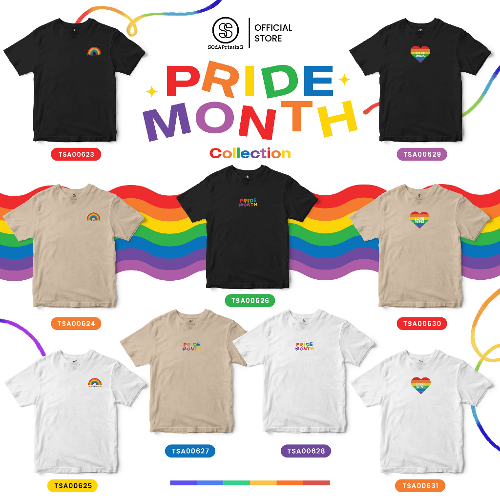 เสื้อยืด PRIDE MONTH COLLECTION 🌈 รหัส TSA00623-TSA00631 (Soft Premuim) #PRIDEMONTH #SOdAPrintinG
