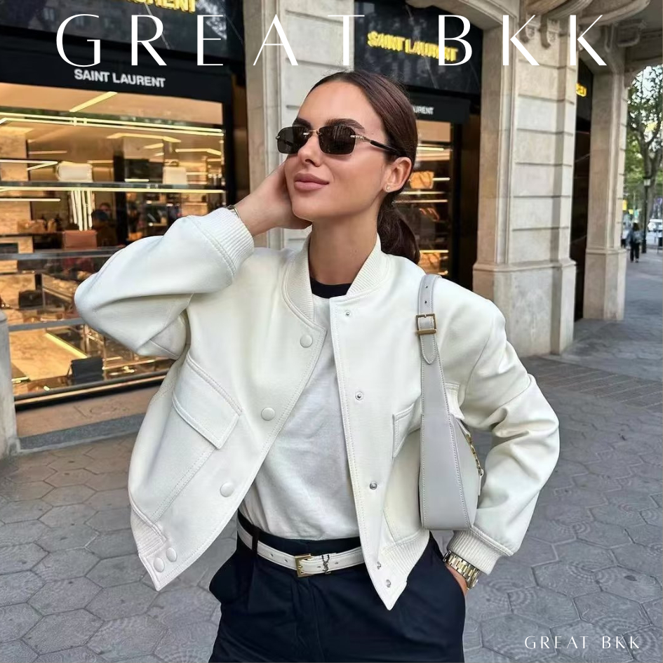 ꪜ ✨ เสื้อแจ็คเก็ต Jacket ครอป สายฝอ กระดุมหน้า ผ้าเนื้อดี คัดติ้งเป๊ะ มีกระเป๋าใช้งานได้จริง great bkk