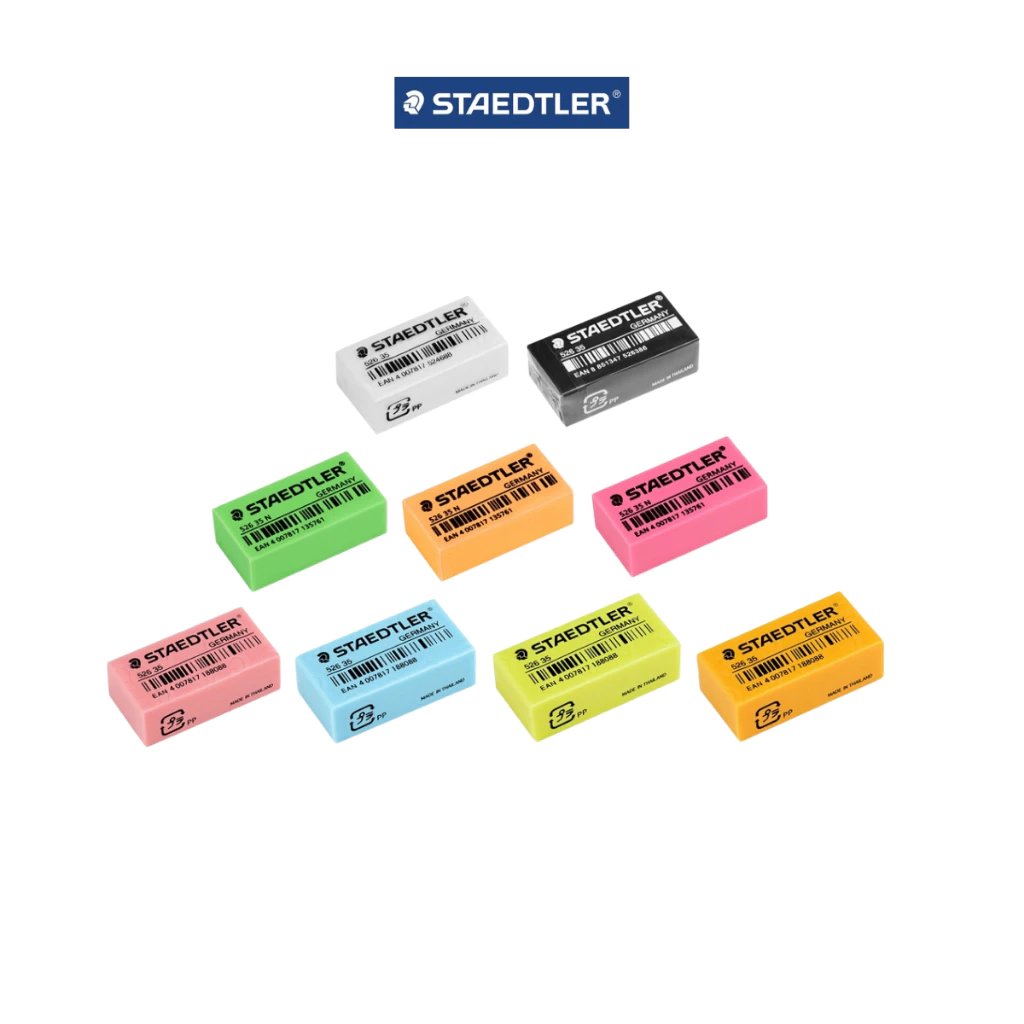 ยางลบ ขาว-ดำ สีนีออน สีพาสเทล ยี่ห้อ Staedtler / 1 ก้อน