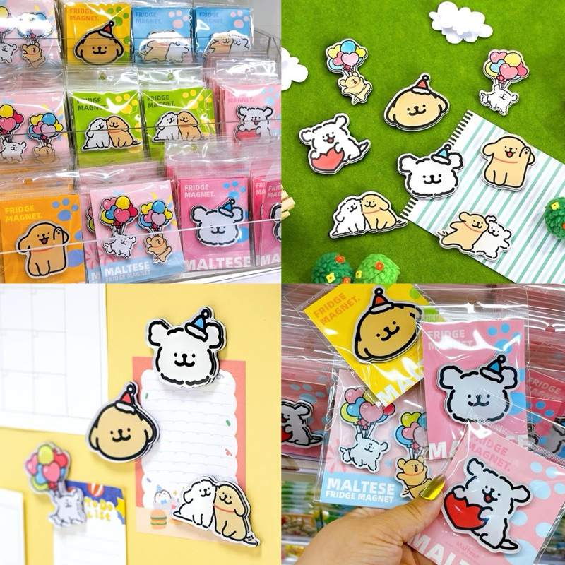 พร้อมส่ง🎟️ Fridge Magnet ของแท้ 💯 แม่เหล็กติดตู้เย็น Maltese มอลทีส ที่ติดตู้เย็น ที่แปะโน้ต ของแต่งบ้าน 74013