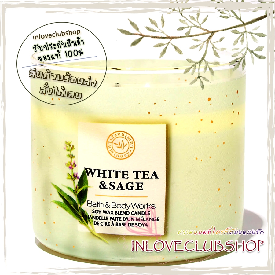 Bath & Body Works Slatkin & Co / Candle 14.5 oz. (White Tea & Sage) *sparkling bergamot, white tea a