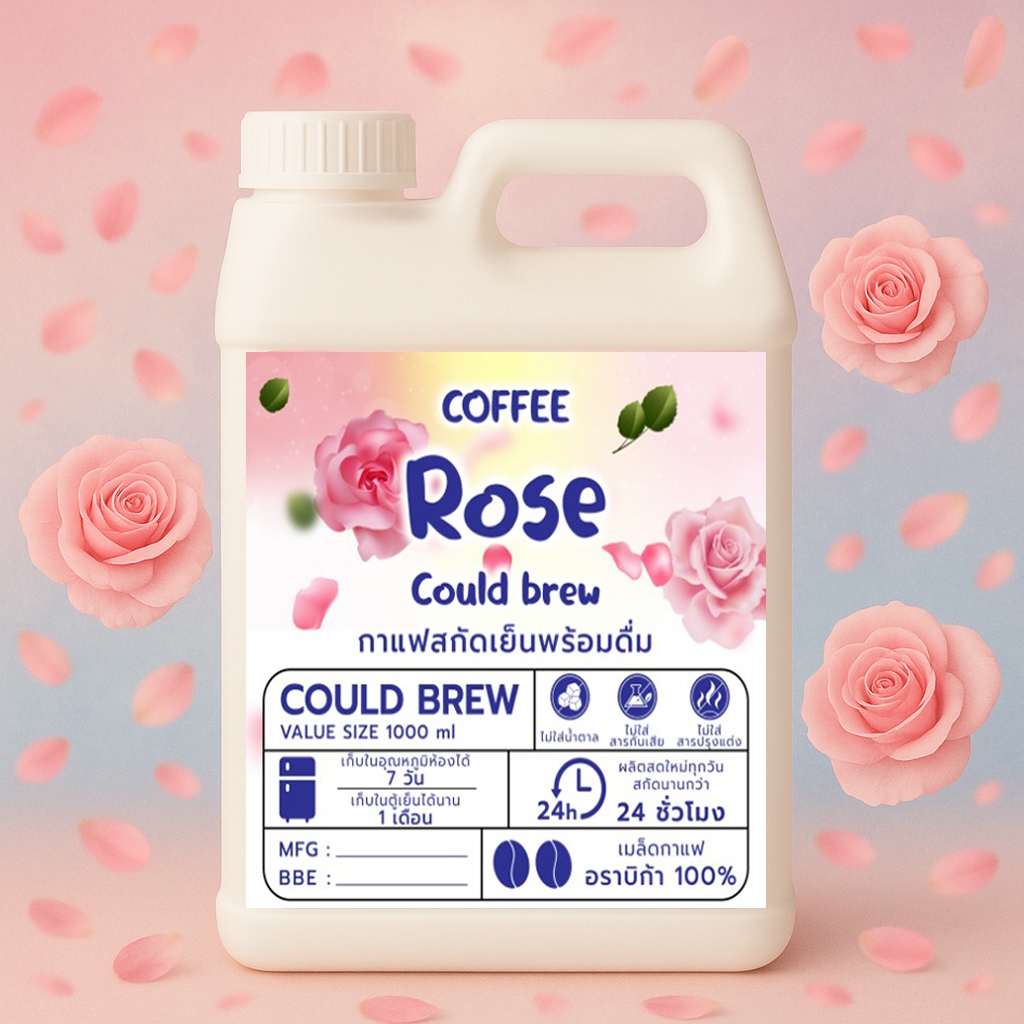 กาแฟ Cold brew กาแฟสกัดเย็น Rose กาแฟสกัดเย็นพร้อมดื่ม กลิ่นดอกไม้ หอม สดชื่น ละมุน Specialty Coffee