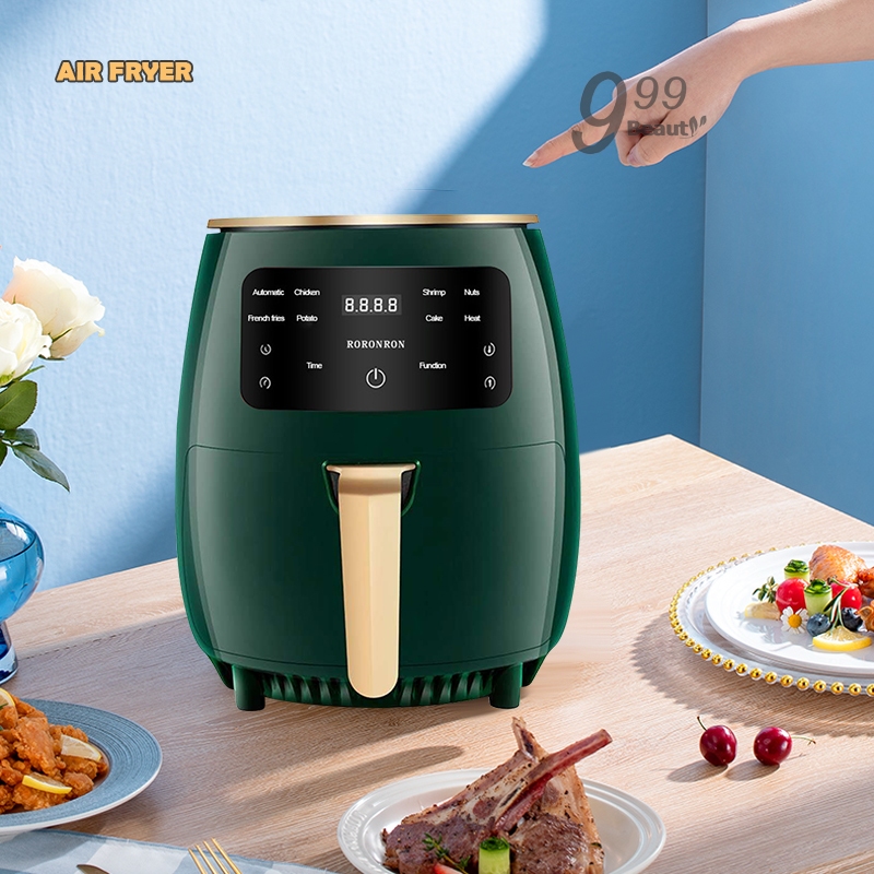 D0168 หม้อทอดไร้น้ำมัน Air Fryer หม้ออบลมร้อน 6 ลิตร คุณภาพเยี่ยม มัลติฟังก์ชั่น LED ความร้อนและปรับระดับเวลาได้