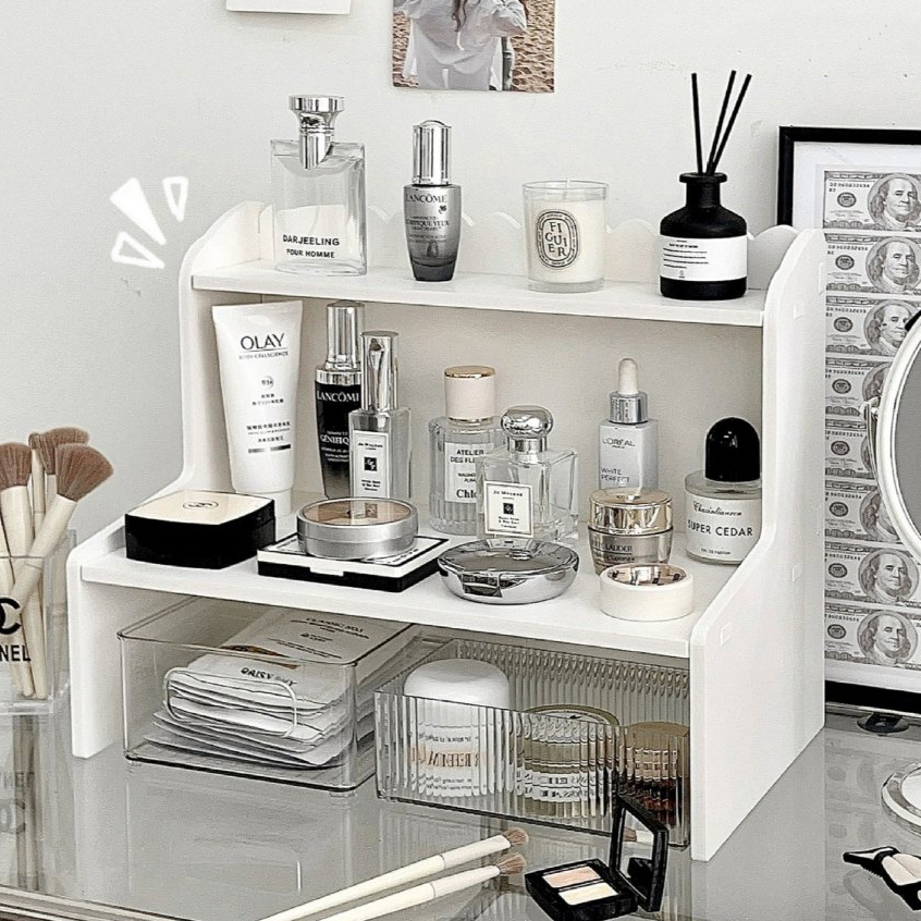 มาใหม่! ชั้นวางเครื่องสำอาง 2ชั้น ชั้นวางของบนโต๊ะ มินิมอล ชั้นวางของบนโต๊ะ ชั้นวางหนังสือ - รูปที่ 6