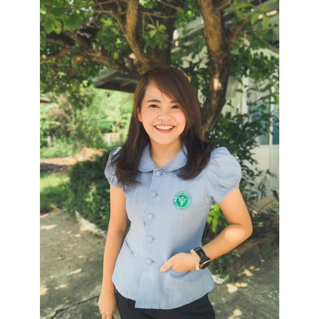 เสื้อสาธารณสุข ฟอร์มฟ้า รุ่นแขตุ๊กตา