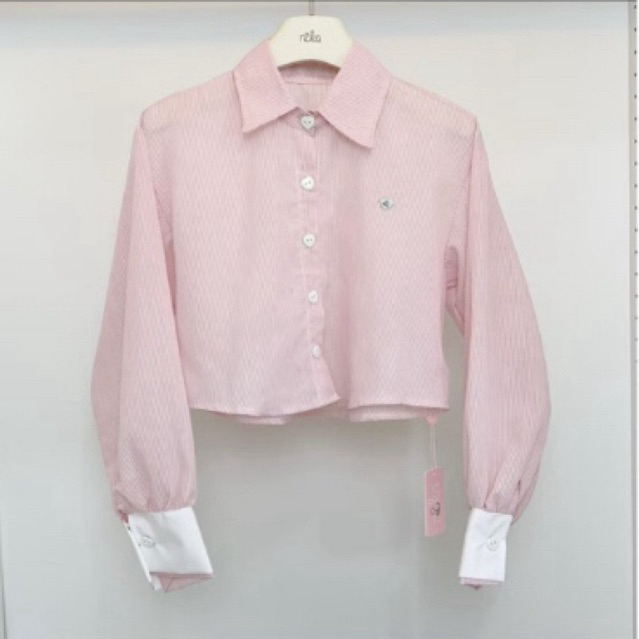 RIKA ครอปเชิ้ตริกะ สีชมพู