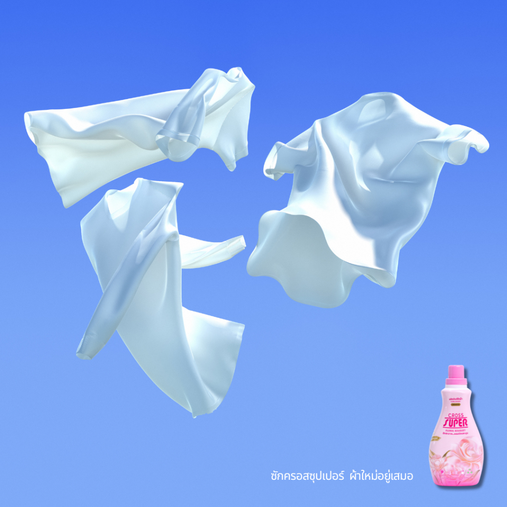 Cross Super น้ำยาซักผ้า 1600 มล. กลิ่น Floral Bouquet พรีเมี่ยม ถนอมใยผ้า น้ำยาซักแห้ง