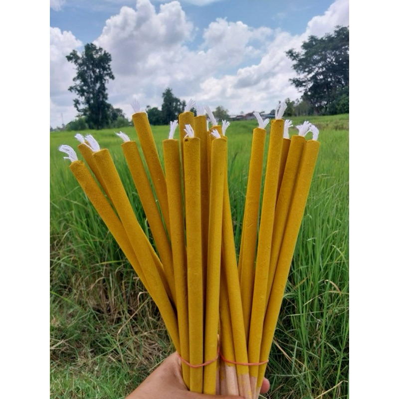 ธูปชนวน ธูปมีไส้ ธูปเครื่องทองน้อย ขนาด9มิล /13 มิล ความยาว10“ บรรจุ 10 ดอก
