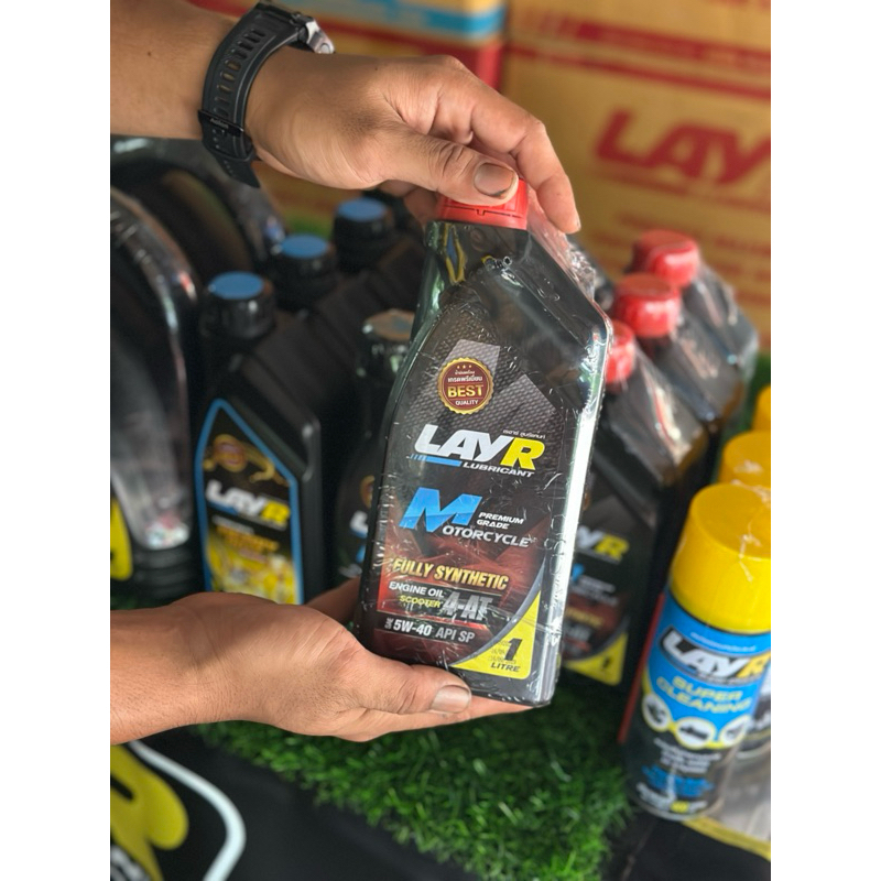 (🛻จัดส่งเร็วพิเศษ) Lay-R M ออโตเมติก 4-AT น้ำมันเครื่องสังเคราะห์แท้(เหมาะกับมอไซค์ออโตเมติก) ❗️ฟรีส