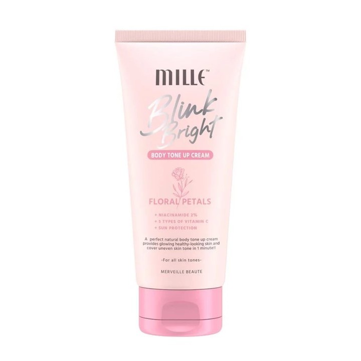 Mille Blink Bright Body Tone Up Cream 150 g. ไพรเมอร์ทาผิวขาว สำหรับผิวกาย