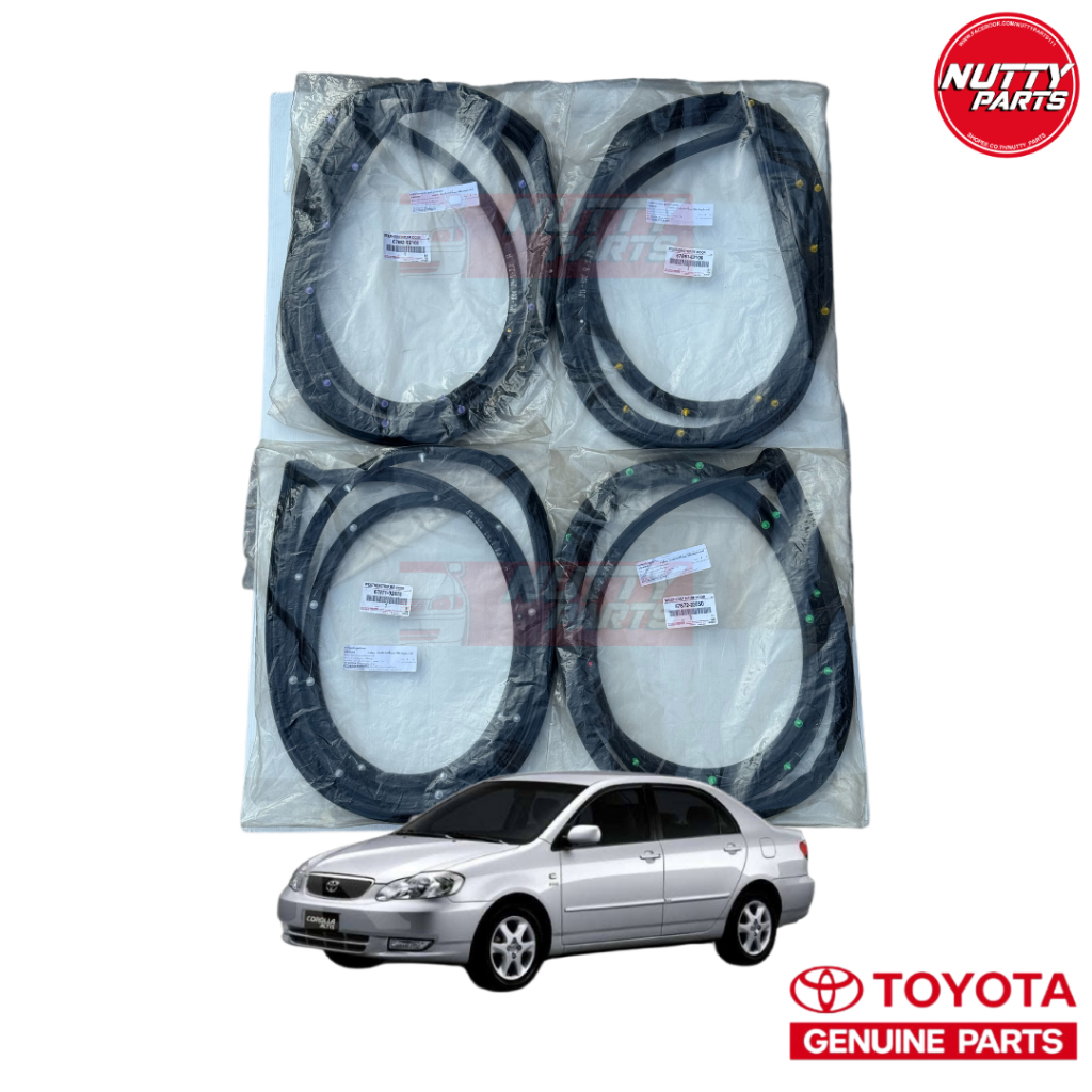 อะไหล่แท้ ยางขอบประตู TOYOTA COROLL ALTIS ปี 01-07 ZZE121 67861-02100,67862-02100,67871-02050,67872-02050