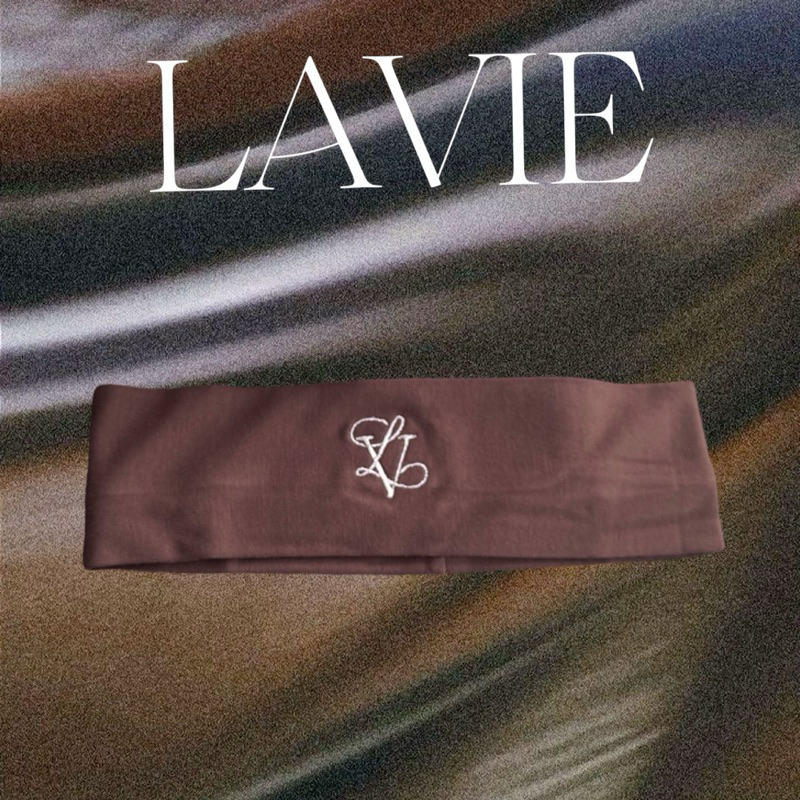 LAVIE. - HEADBAND สี WOOD BROWN 🪵ผ้าคาดผมดีเทลปัก หนานุ่ม ใส่ได้ทั้งวันไม่ปวดหัว 100% (ใส่ได้2ด้าน)