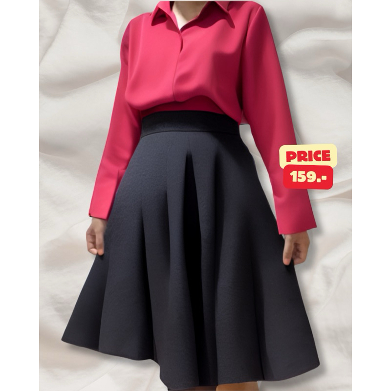 กระโปรงทรงย้วยผ้าฮานาโกะ พร้อมส่ง