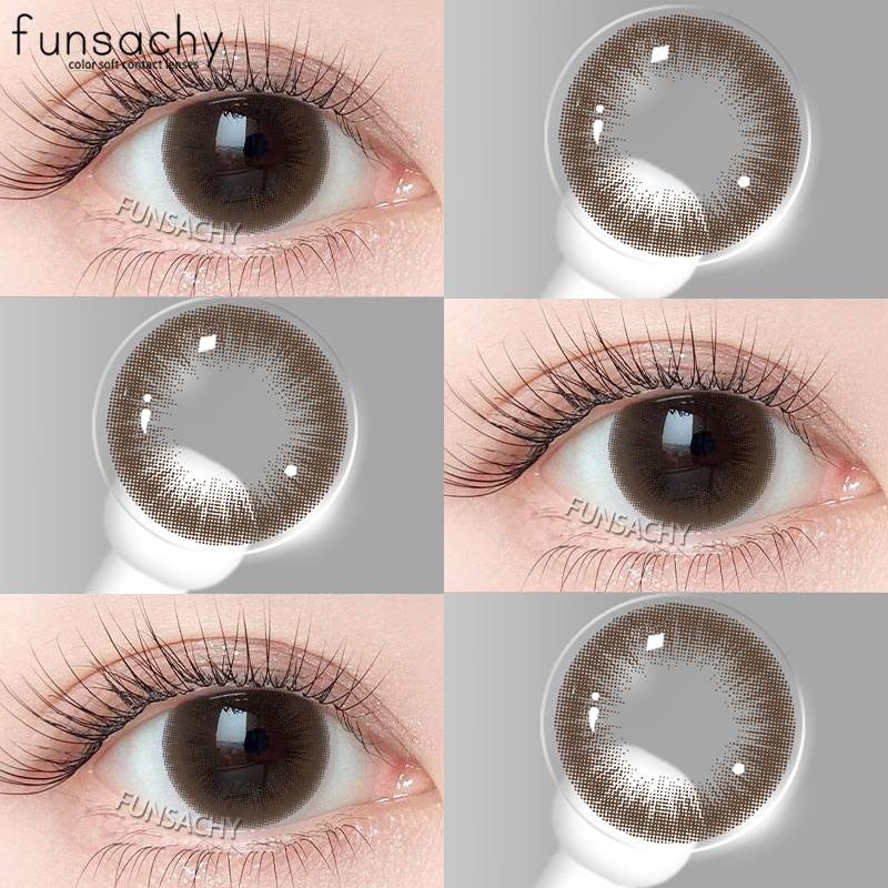 0°-800°คอนแทคเลนส์สายตาสั้น 14.5mm ขยายตา สีน้ำตาลช็อคโกแลต/สีดำ คอนแทคเลนส์แฟชั่น FUNSACHY
