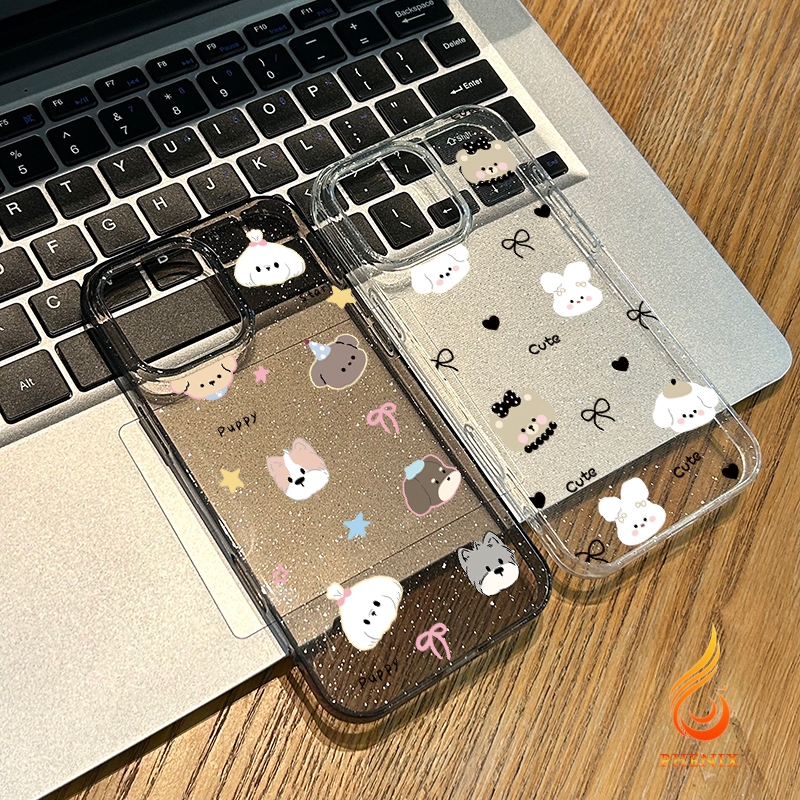 เคส iPhone 16 Pro Max iPhone 11 เคสใสแบบแวววาว TPU นุ่มสีสันสดใส สัตว์น่ารักและสวยงาม Compatible iPhone15