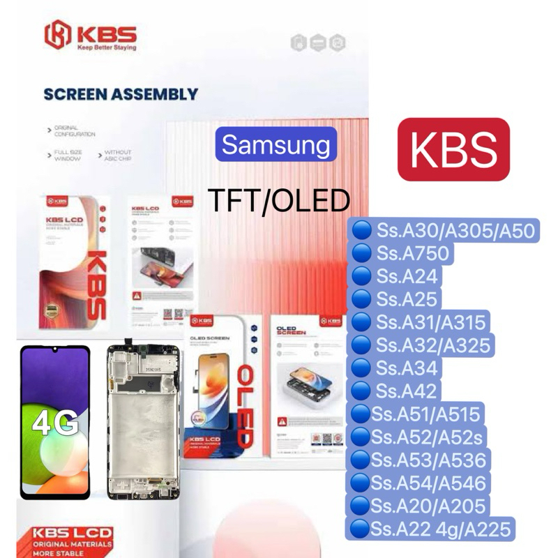 KBs หน้าจอLCD TFT/OlED สำหรับ Samsung ซัมซุง หน้าจอ KBS ซัมซุง