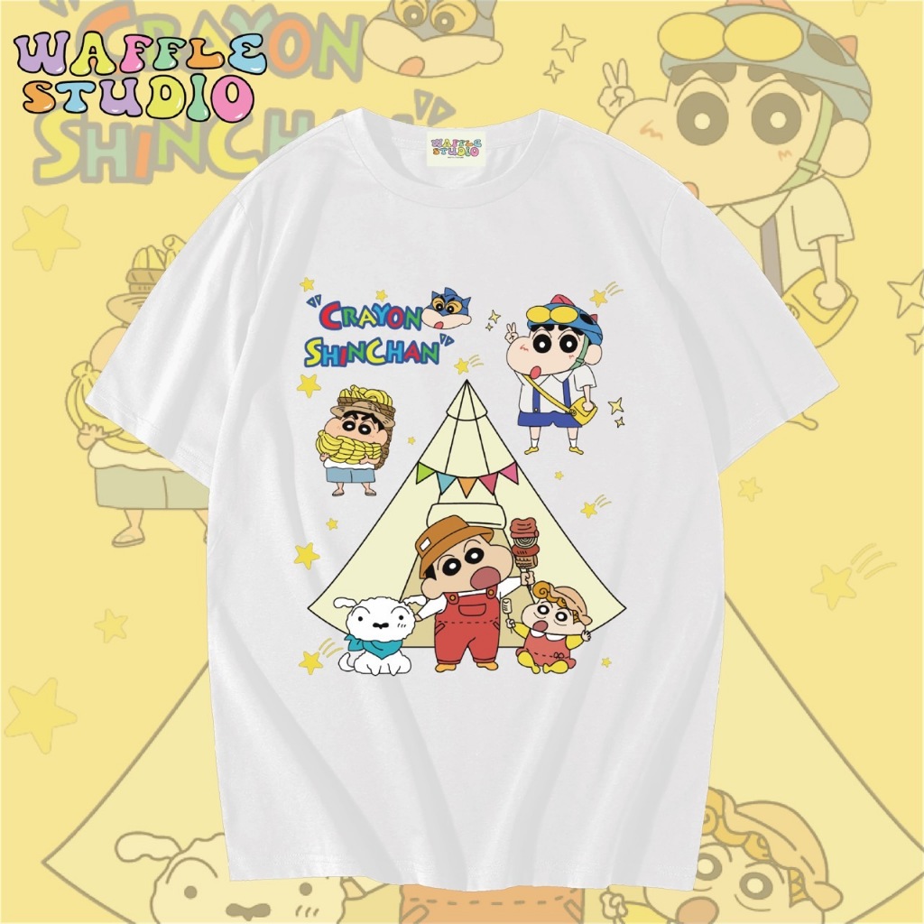 [ ส่งฟรี 🔥 ] WS0454 เสื้อยืดโอเวอร์ไซส์ เสื้อยืดเกาหลี ผ้าคอตตอน 100% เสื้อยืด ชินจัง Chinjung WAFFLE STUDIO