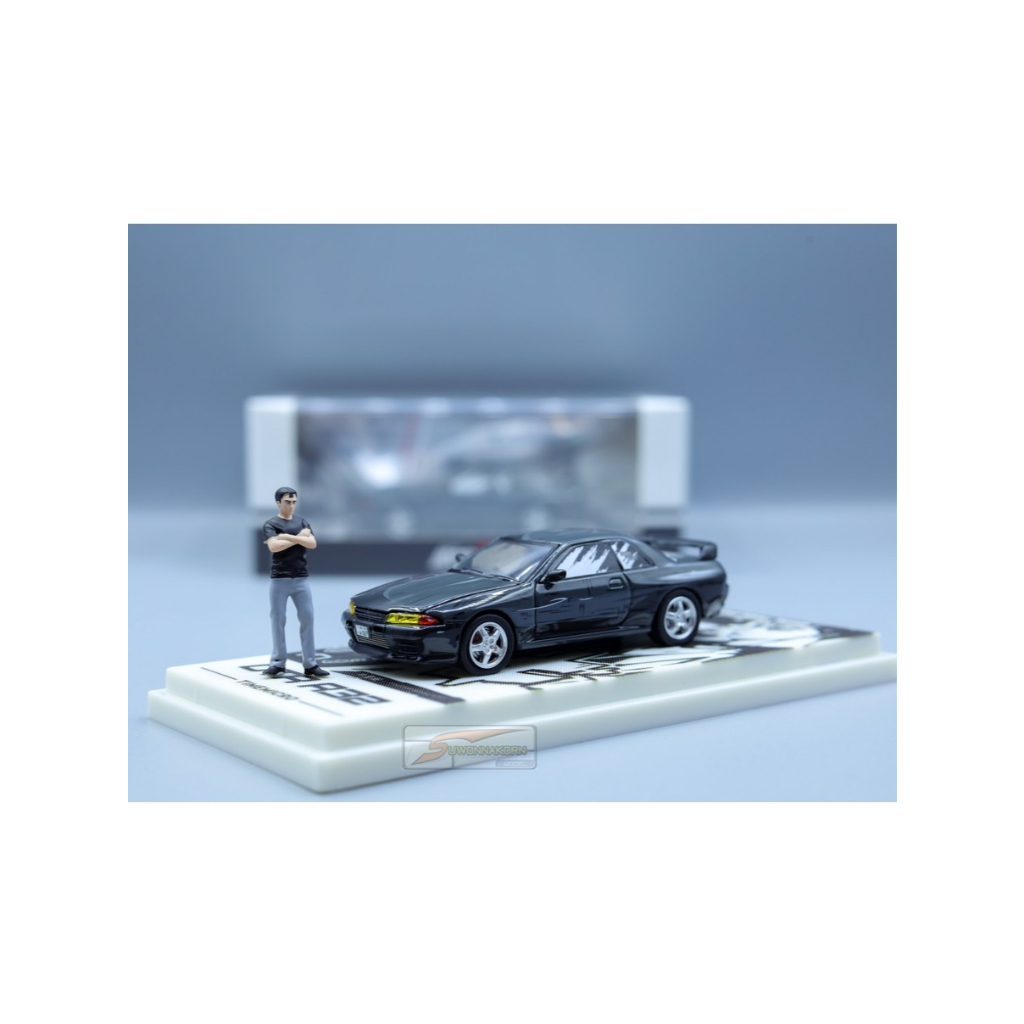 TIME MICRO  1/64 Initial-D Nissan GT-R R32 Black+Fig