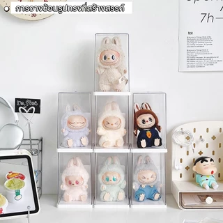 กล่องใส่โมเดล กล่องใส่ตุ๊กตา กล่องใส่ art toy พลาสติกอย่างดี ประหยัดพื้นที่ กล่องอะคริลิค กันฝุ่นวางซ้อนกันได้