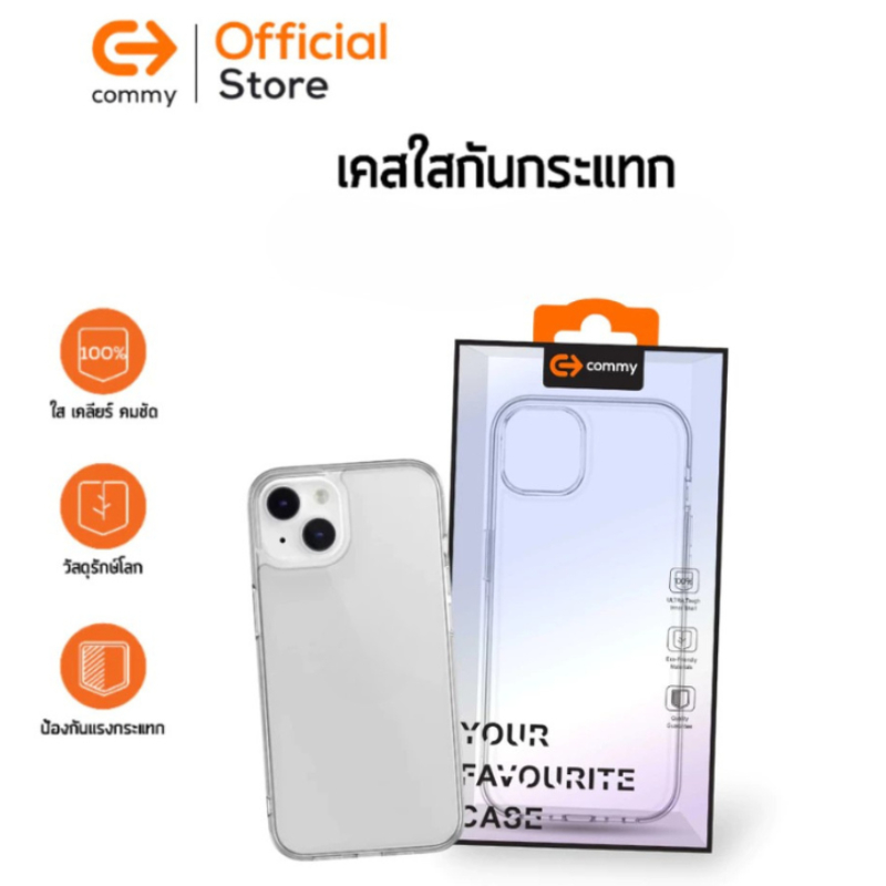 Commy เคสใส For iPhone 14 Pro Max / 14 Pro / 14 Plus / 14 / SG