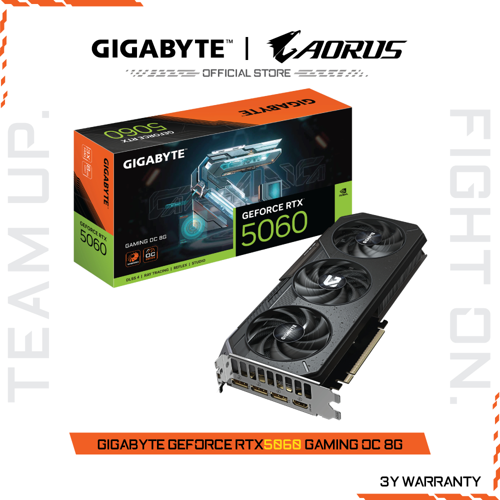 GIGABYTE GeForce RTX 5060 GAMING OC 8G (VGA Card) GV-N5060GAMING OC-8GD-1.0