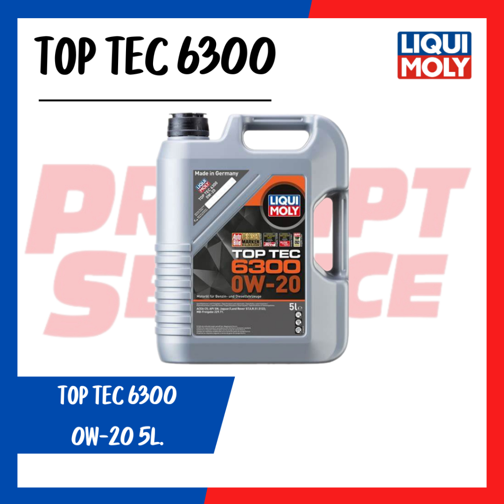 น้ำมันเครื่อง LIQUI MOLY  TOP TEC 0W-20 6300 5L. น้ำมันเครื่องนำเข้าจากเยอรมัน(ของแท้)