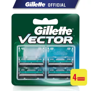 ยิลเลตต์ เวคเตอร์ ใบมีดโกน แพ็ค 4 ชิ้น Gillette Vector Blade 4 Cartridges Refills