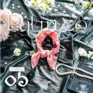 Palin.co | ผ้าพันคอ ผ้าโพกผม ลายจุด รุ่น อร (Orn polka dot scarf) ขนาด 50x50 ซม