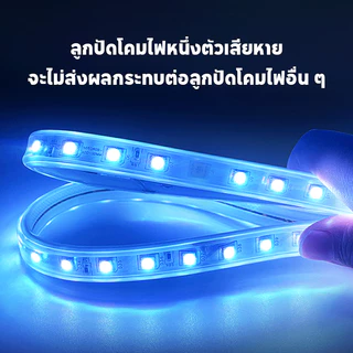 ฟรี! ปลั๊ก+รีโมท แถวคู่ RGB LED Strip 5050 220V กันน้ำ ไฟเปลี่ยนสี ไฟเส้น ไฟตกแต่งบ้าน ไฟสำหรับตกแต่ง 5/10/15/20M