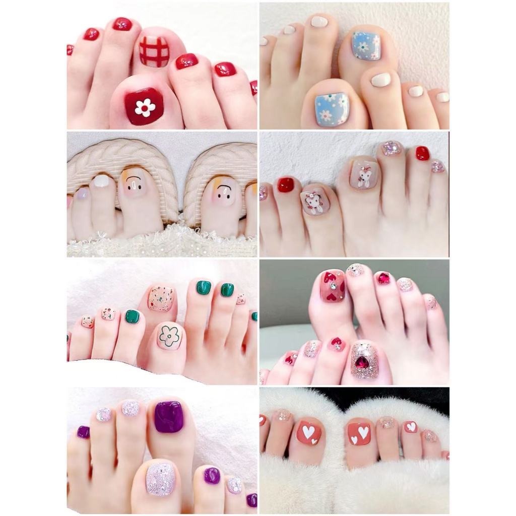 สติกเกอร์ติดเล็บ 3D กันน้ำ สติ๊กเกอร์ติดเล็บ 14 ชิ้น ( เล็บเท้า )