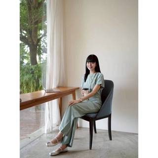 J00027 จั๊มสูทกระดุมป้ายแถวเดี่ยว